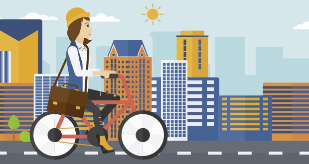 Mit dem Fahrrad zur Arbeit für mehr Aktivität im Alltag trägt zu mehr Gesundheit im Gastgewerbe bei. (Quelle: Visual Generation/Colourbox.de)