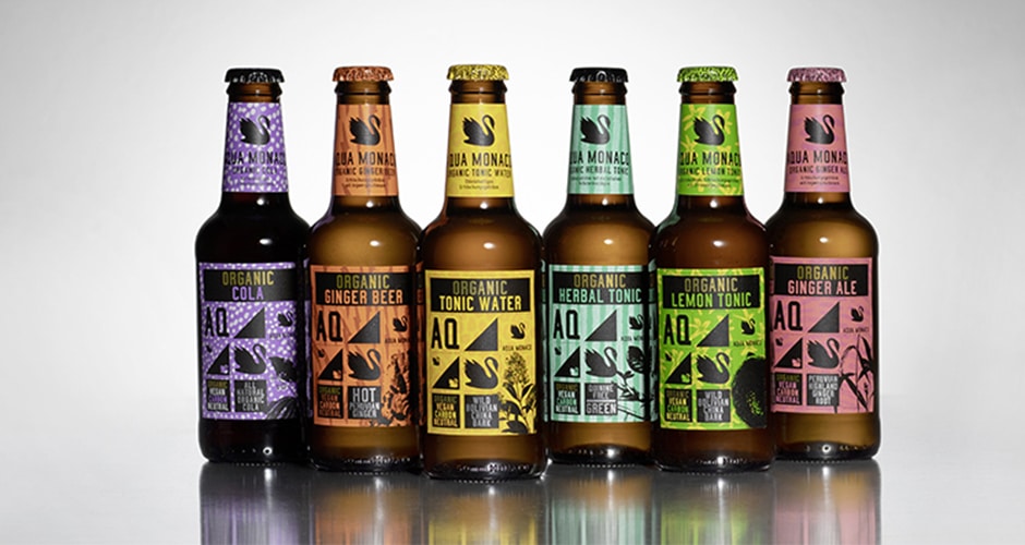 Flaschenrange von Aqua Monaco - von Tonic bis Ginger Beer (Quelle: Aqua Monaco)