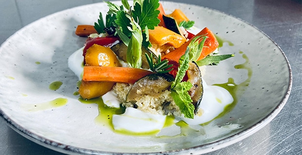 Hirse mit Grillgemuese