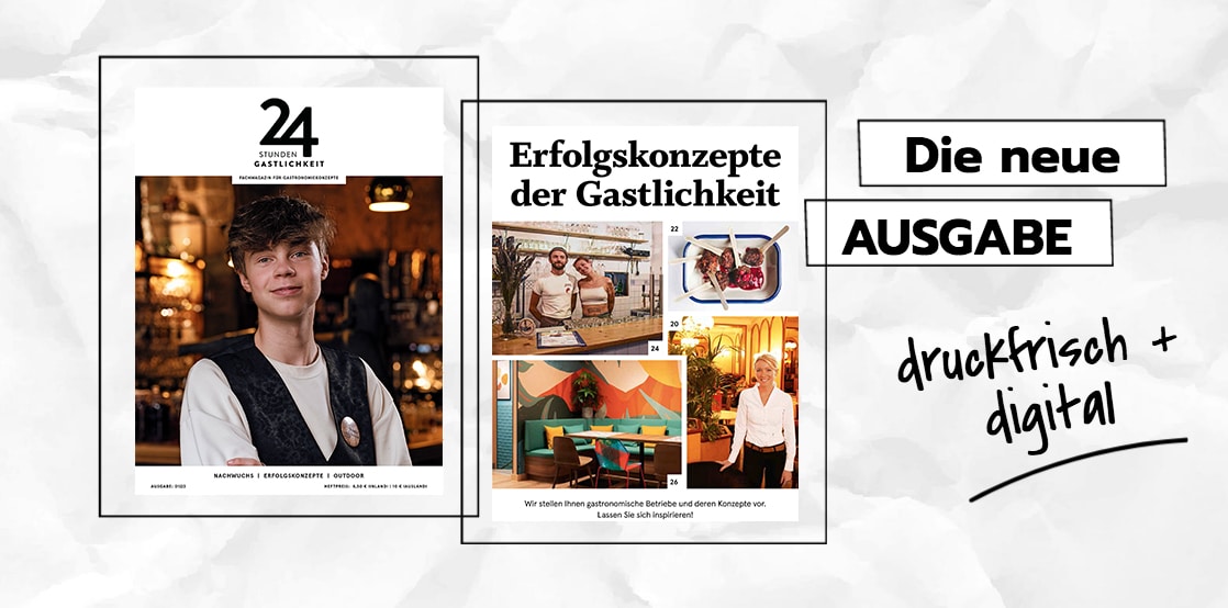 Die 24 Stunden Gastlichkeit 1/2023 ist erschienen – ein Überblick über enthaltene Themen. (Quelle: B&L MedienGesellschaft)