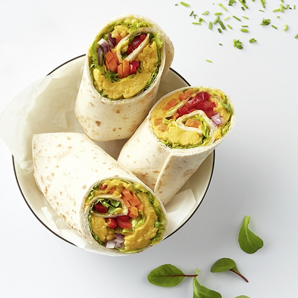 Wraps, gefüllt mit veganem Rührei der Marke Nøgg von Eipro (Quelle: Eipro)