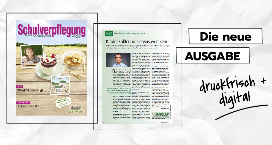 In der neuen Schulverpflegung 1/2023 stellt sich u. a. Cem Özdemir den Fragen zur Ernährungsstrategie der Bundesregierung.