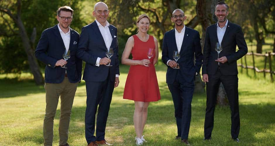 Der Vorstand – Christian Frens, Michael Wangler, Yvonne Heistermann, Shahzad Talukder und Philipp Künemund.